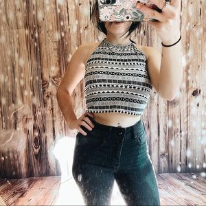 Boho halter crop top